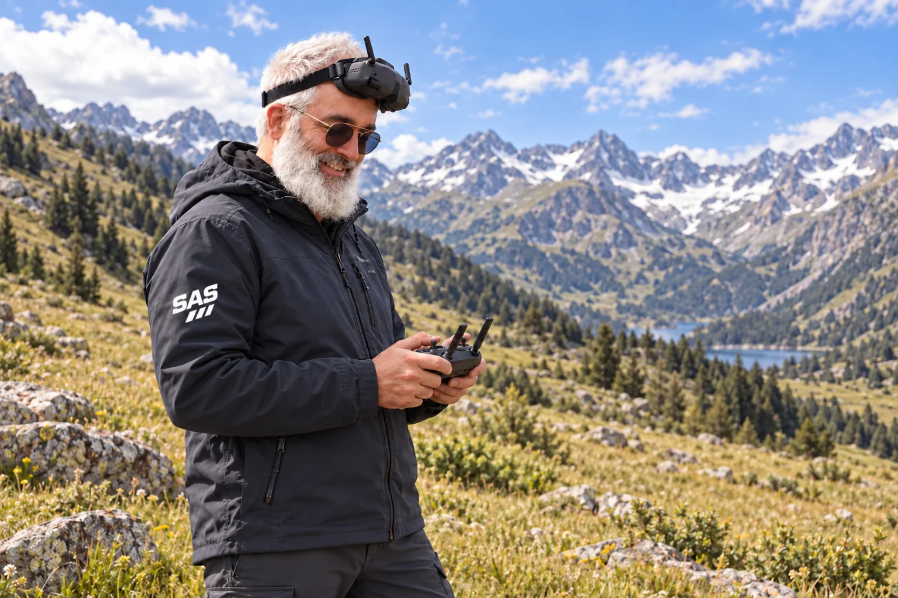 Eduardo Mur con el mando del dron